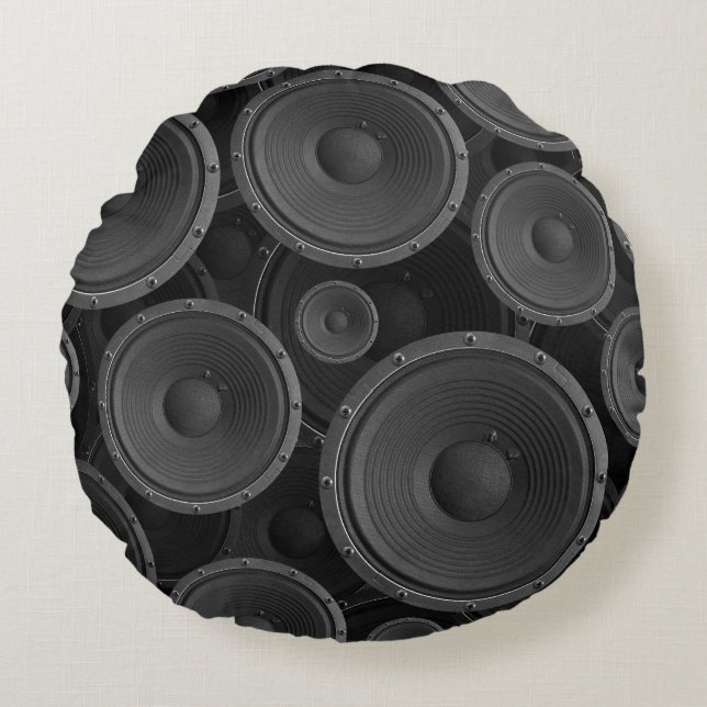 Speakers: Continuous Texture Seamless Pattern. Round Pillow (Front)