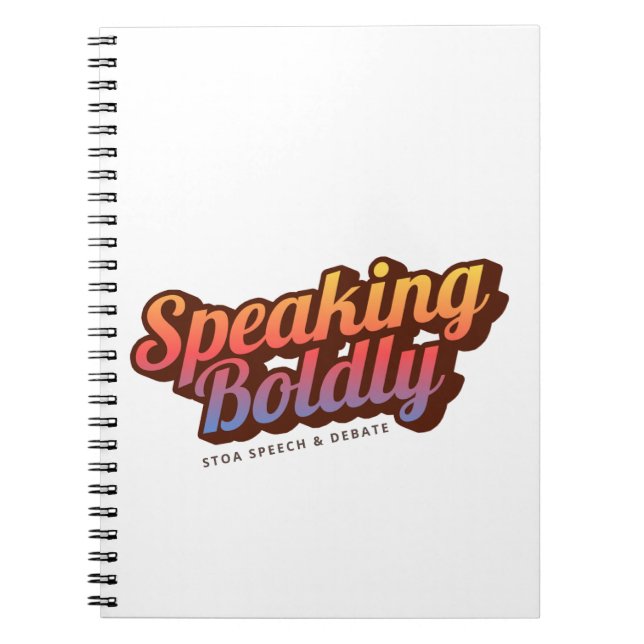 Speaking Boldly Sunset Notebook (Front)