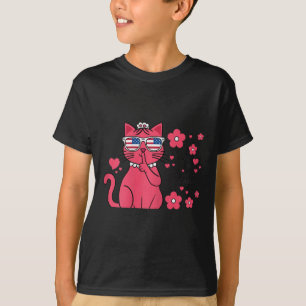 Speaking Kamala Harris Funny Pink Cat Kamala 2024  T-Shirt