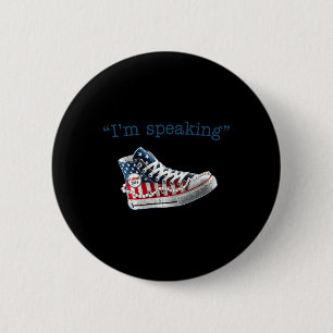 Speaking Kamala Harris President 2024 Usa Flag Sne 2 Inch Round Button