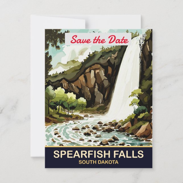 Spearfish Falls South Dakota Wedding Invitation (Front)