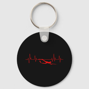 Spearfishing Heartbeat Diving Spearfisherman Hunti Keychain