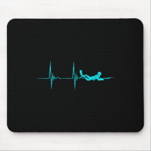 Spearfishing Heartbeat Ekg Pulse Dive Spearfisher Mouse Pad