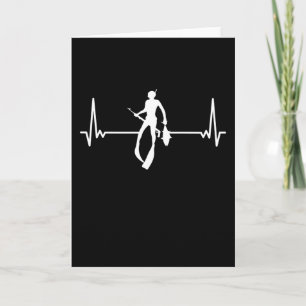 Spearfishing Heartbeat Spear Fishing Gift Dad Mom Card