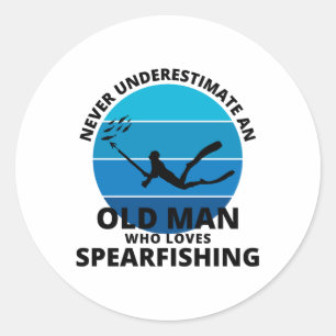 Spearfishing Underwater hunting Fishing Classic Round Sticker