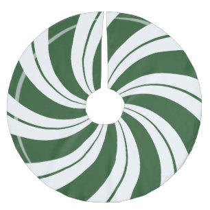 Spearmint Candy Double Swirl Brushed Polyester Tree Skirt