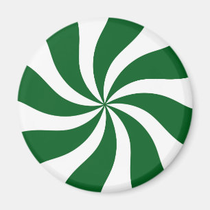 Spearmint Candy Swirl Green and White Magnet
