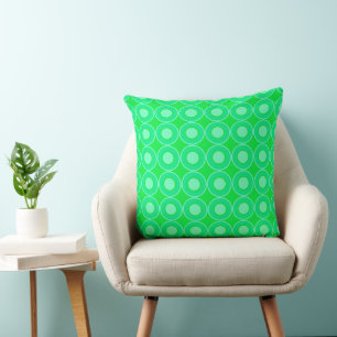 Spearmint Doughnuts With Pastel Filling On Green Throw Pillow