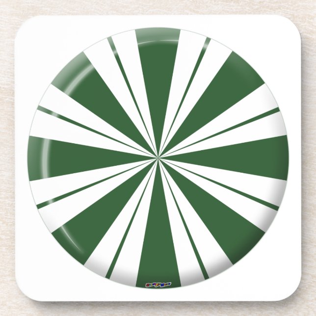 Spearmint Stripe Candy Coaster (Front)