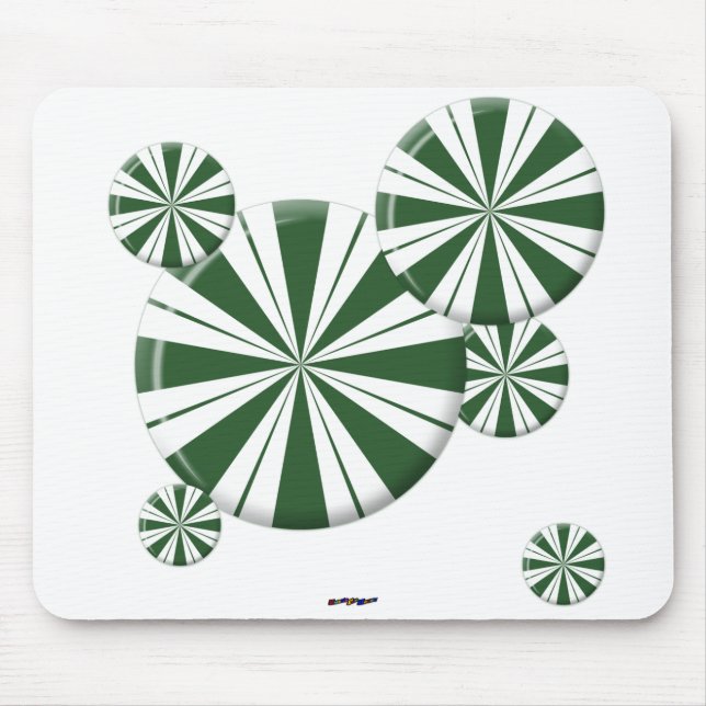 Spearmint Stripe Candy Mouse Pad (Front)