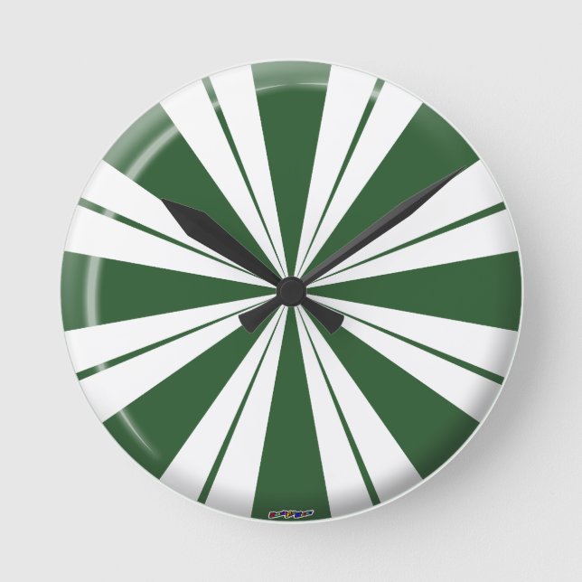 Spearmint Stripe Candy Round Clock (Front)