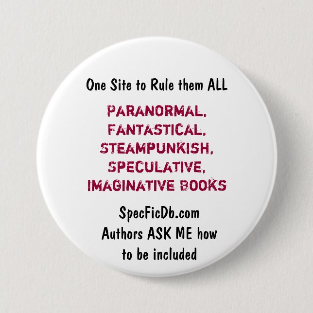 SpecFicDB 3 Inch Round Button (Front)