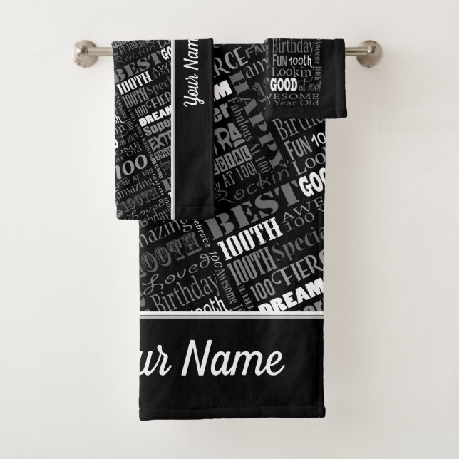 Special 100th Birthday Party Personalized Gifts  Bath Towel Set (Insitu)