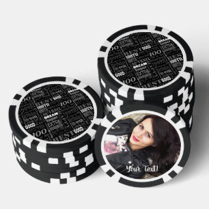 Special 100th Birthday Party Photo Monogram Poker Chips
