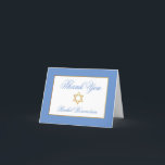 Special 1 Bat Mitzvah Blue Gold Folded Thank You Card<br><div class="desc">Bat Mitzvah Blue Gold Thank You Note Card</div>