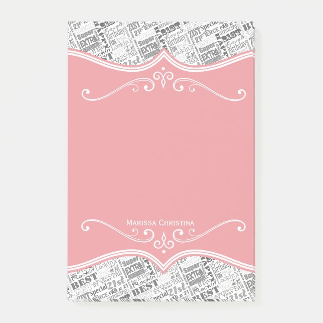 Special 21st Birthday Party Personalized Gifts Post-it Notes (Front)