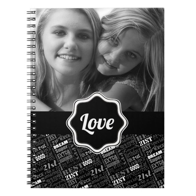 Special 21st Birthday Party Personalized Monogram Notebook (Front)