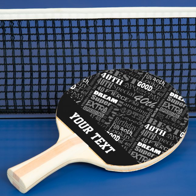 Special 40th Birthday Party Personalized Monogram Ping Pong Paddle (Insitu)