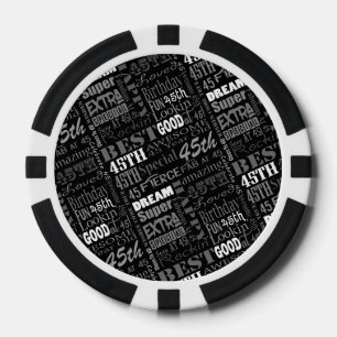 Special 45th Birthday Party Photo Monogram Poker Chips