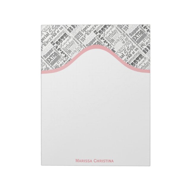 Special 55th Birthday Party Personalized Gifts Notepad (Rotated)