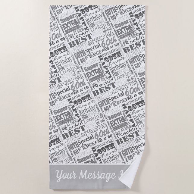 Special 60th Birthday Party Personalized Gifts Beach Towel (Front)