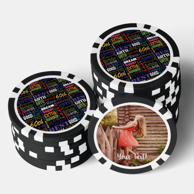 Special 60th Birthday Party Personalized Monogram Poker Chips (Stack)