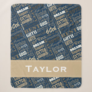 Special 60th Birthday Party Photo Monogram Sherpa Blanket