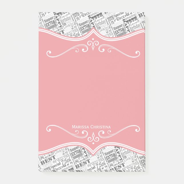 Special 75th Birthday Party Personalized Gifts Post-it Notes (Front)