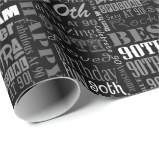 Special 90th Birthday Party Personalized Monogram Wrapping Paper