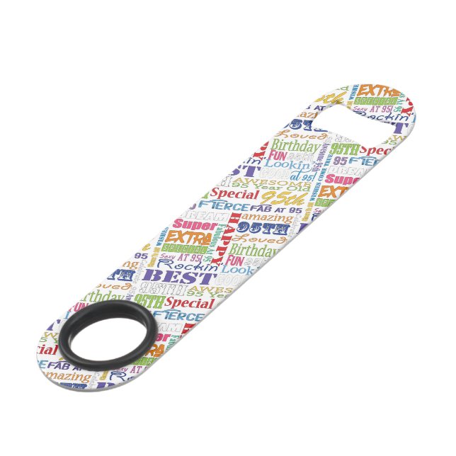 Special 95th Birthday Party Personalized Gifts Bar Key (Front Angled)