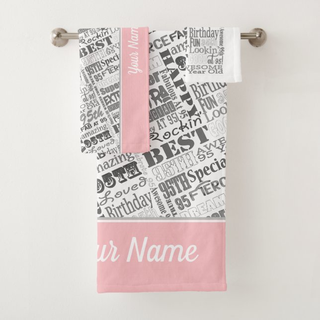 Special 95th Birthday Party Personalized Gifts  Bath Towel Set (Insitu)