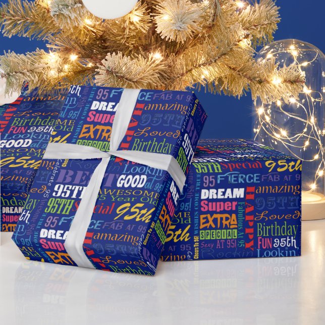 Special 95th Birthday Party Personalized Monogram Wrapping Paper (Holidays)