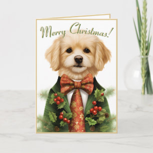 Special Adorable Puppy Christmas  Holiday Card