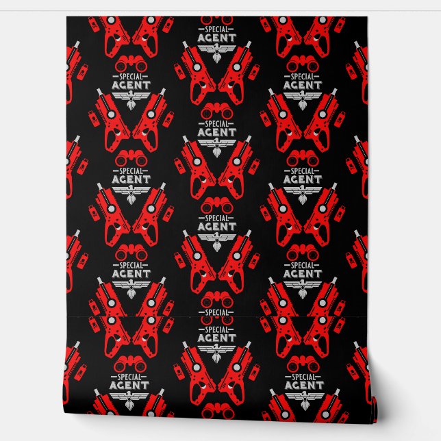Special Agent Dart Gun Bedroom Decor Wallpaper (Unrolling)