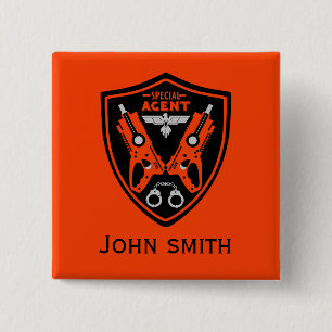 Special Agent Kid 2 Inch Square Button