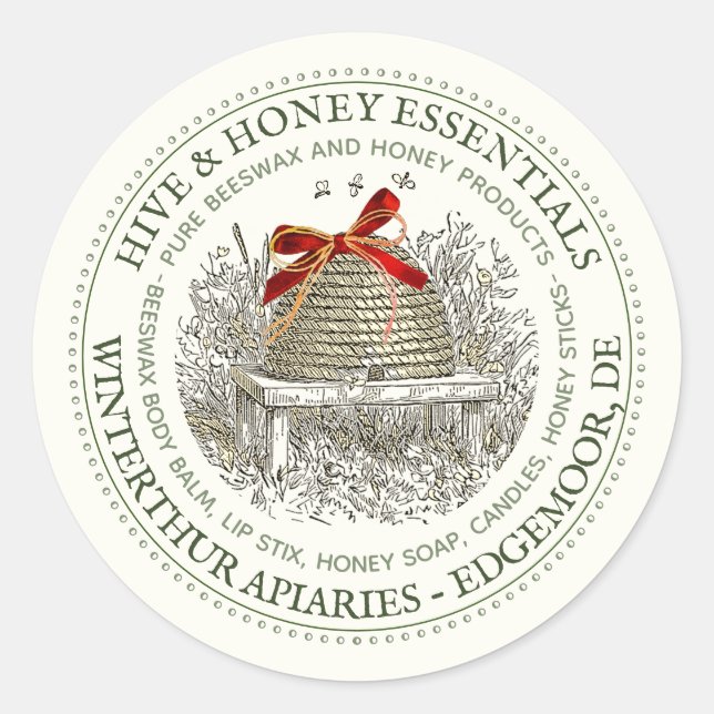 Special Apiary Holiday Hive Products Advertising  Classic Round Sticker (Front)