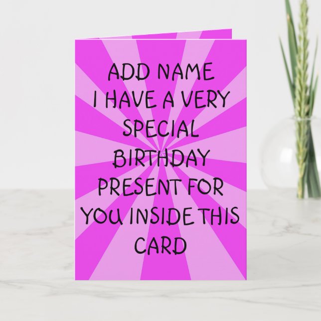 Special Birthday Present Card (Front)