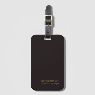 Special Black & Gold Color Plain Own Name Position Luggage Tag
