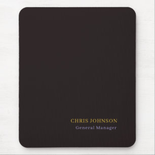 Special Black & Gold Color Plain Own Name Position Mouse Pad
