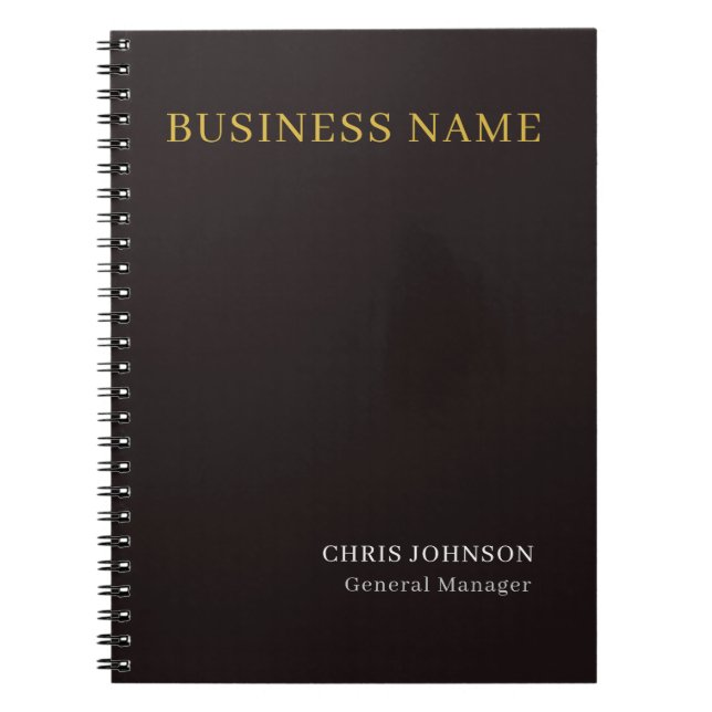 Special Black & Gold Color Plain Own Name Position Notebook (Front)