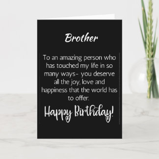 SPECIAL CARD FOR SPECIAL BROTHER'S BIRTHDAY