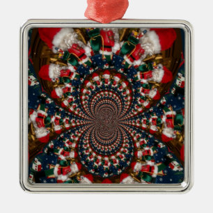 Special Christmas Santa Kaleidoscope Design Metal Ornament