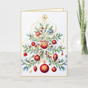 Special Christmas Tree with Red Ornaments Card