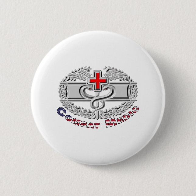 Special Combat Medic Badge Design 2 Inch Round Button (Front)