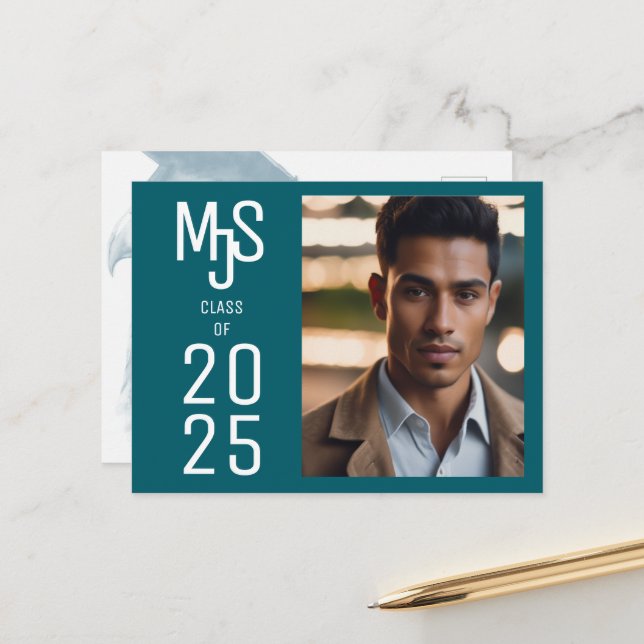 Special Custom Graduation Announcement Postcards (Front/Back In Situ)