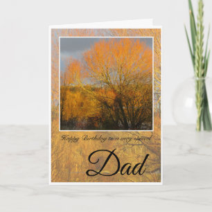 Special Dad Birthday,  Sunkissed Winter Trees. Card