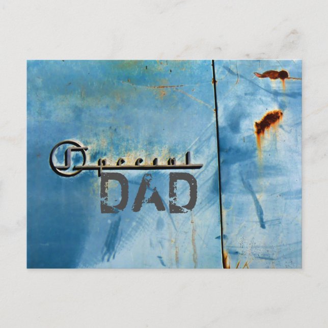 "Special" Dad - Rusty American Car - Personalized Postcard (Front)