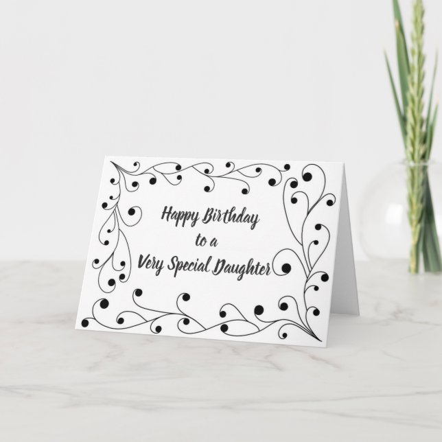 "SPECIAL DAUGHTER" SPECIAL "BIRTHDAY" WISHES FOR U CARD (Front)