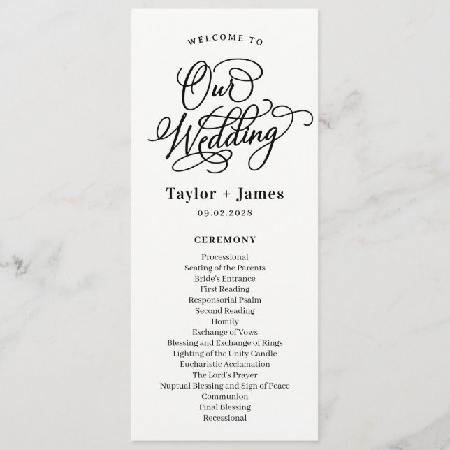 Special Day EDITABLE COLOR Wedding Program (Front)