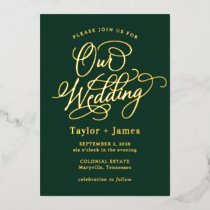 Special Day REAL FOIL Elegant Wedding Invitation